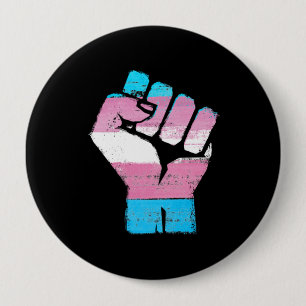 TRANS RESIST FIST - LGBTQ  kunstwerk - Ronde Button 4,0 Cm