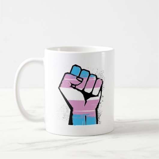 Trans Resistance - Trans Flag and Fist - - Koffiemok (Links)