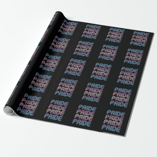 Trans Retro Pride Letters Cadeaupapier (Uitgerold)