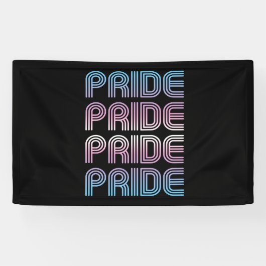 Trans Retro Pride Letters Spandoek (Horizontaal)