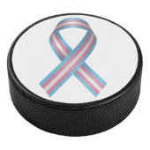 Trans ribbon with white background hockey puck (3/4)