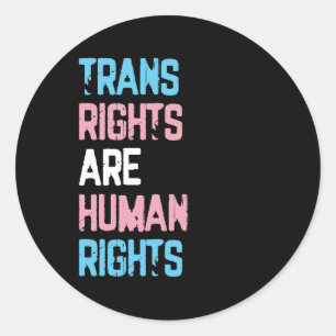 Trans Right zijn Mensenrechten Transgender LGBTQ G Ronde Sticker
