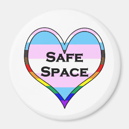 Trans Safe Space Heart Magneet
