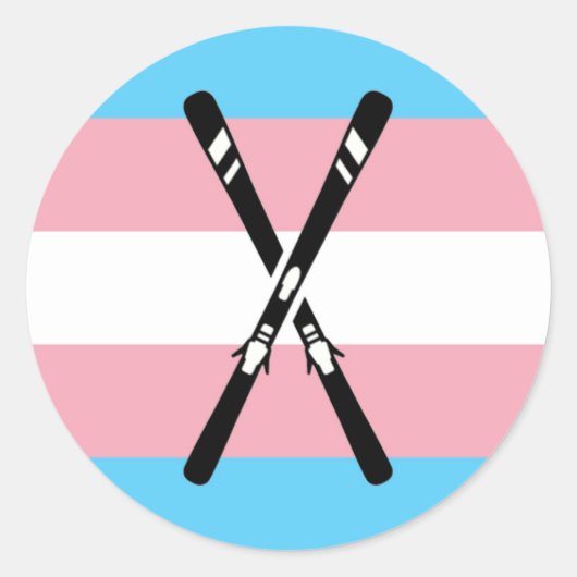 Trans Skis Ronde Sticker (Voorkant)