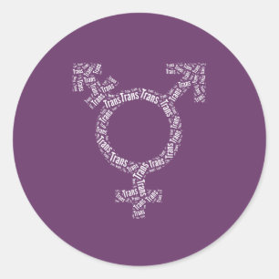 TRANS SYMBOOL PATROON WIT RONDE STICKER