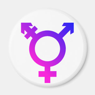 Trans* symbool roze/blauw magneet