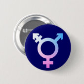 Trans* symbool roze/blauw/wit ronde button 5,7 cm (Voorkant /achterkant)