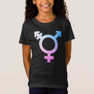 Trans* symbool roze/blauw/wit t-shirt