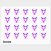 Trans* Symboolroze/blauw Ronde Sticker (Vel)