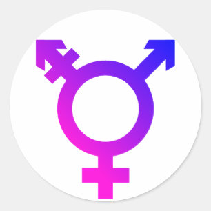 Trans* Symboolroze/blauw Ronde Sticker
