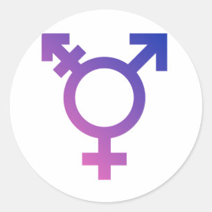 TRANS UNIVERSEEL SYMBOOL RONDE STICKER