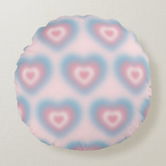 Trans vlag kleuren op een wazig hart rond kussen