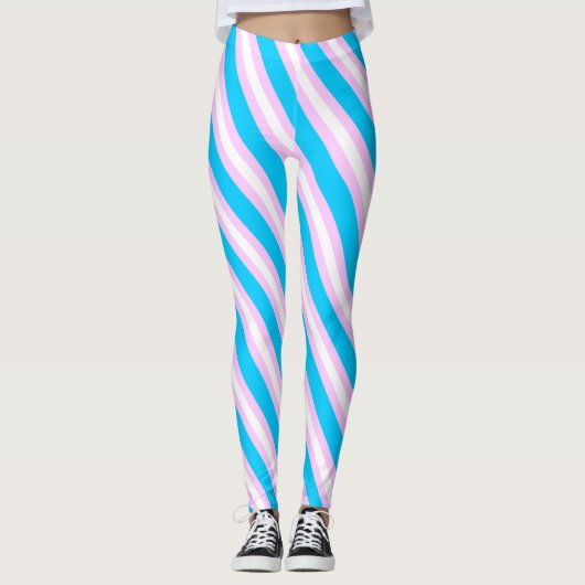 Trans Vlag Kunst Leggings (Voorkant)