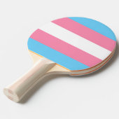 Trans vlag pingpongbat tafeltennisbatje (Voorkant Gekanteld)