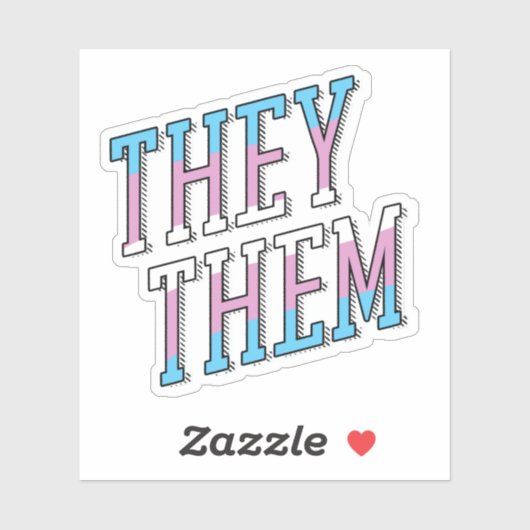 Trans Voornaamwoorden Zij Hen Sticker (Vel)