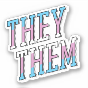 Trans Voornaamwoorden Zij Hen Sticker