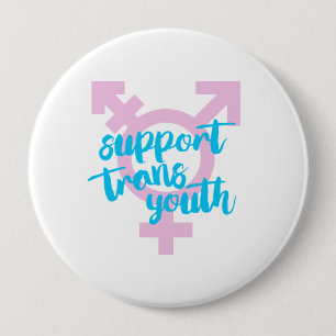 Trans Youth - Trans Symbol ondersteunen -  Ronde Button 4,0 Cm