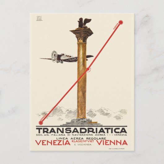 Transadriatica Italië Vintage Poster 1925 Briefkaart (Voorkant)