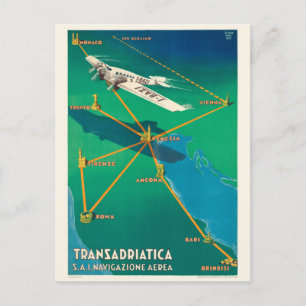 Transadriatica Italy Vintage Poster 1931 Briefkaart