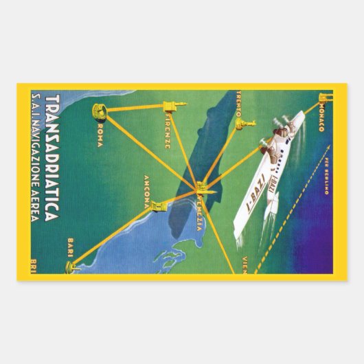 Transadriatica Navigazione Aerea Rechthoekige Sticker (Voorkant)