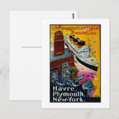 Transatlantische Franse lijn Briefkaart (Voorkant / Achterkant)