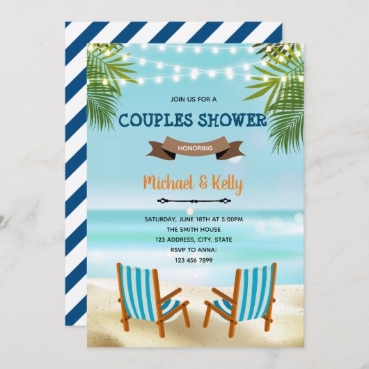 Transats en couple sur invitation à la douche (Devant / Derrière)