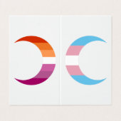 Transbian Pride Crescent Moons Greeting Card Visitekaartjes (Buitenkant ongevouwen)