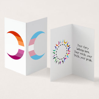 Transbian Pride Crescent Moons Greeting Card Visitekaartjes