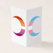 Transbian Pride Crescent Moons Greeting Card Visitekaartjes (Buitenkant)