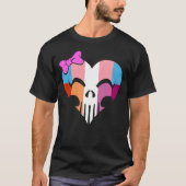 Transbian Pride Skully Unisex T-shirt (Voorkant)