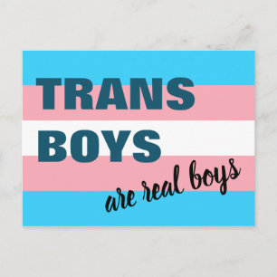 Transboys zijn echte jongens die een vlag van een briefkaart