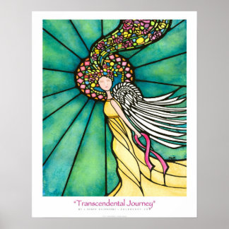 "Transcendental Journey" Roze Ribbon Ekleberry Art Poster