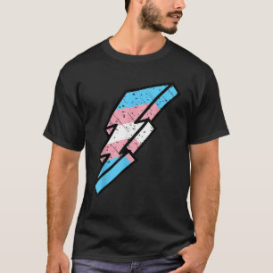 Transexual Pride Lightning Bolt Schattigee Trans L T-shirt