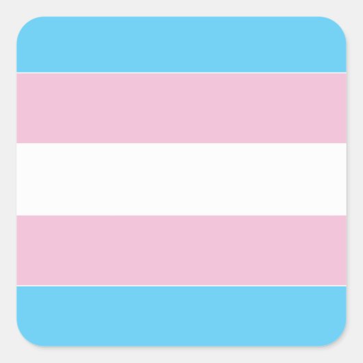 Transexual Pride vlag Vierkante Sticker (Voorkant)