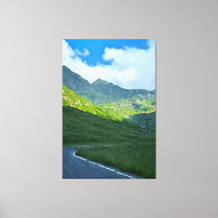 Transfagarasan Alpen Uitzicht – Roemenië Berg Kuns Canvas Afdruk