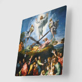 Transfiguratie, Raphael Square Wall Clock Vierkante Klok (Hoek)