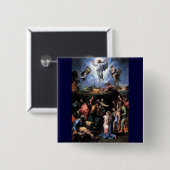 TRANSFIGURATIE VAN JESUS VIERKANTE BUTTON 5,1 CM (Voorkant /achterkant)