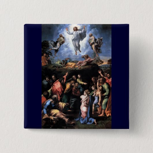 TRANSFIGURATIE VAN JESUS VIERKANTE BUTTON 5,1 CM (Voorkant)