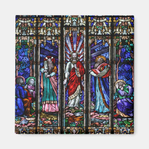 Transfiguratie van Jezus Christus Glas in lood Art Magneet