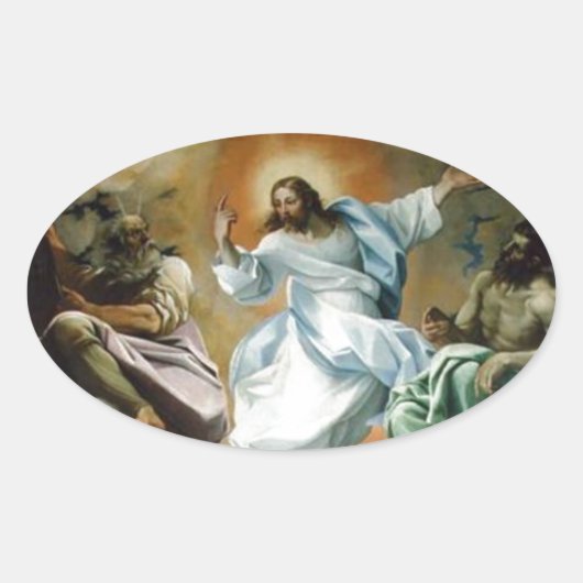 Transfiguration_by_Lodovico_Carracci. Ovale Sticker (Voorkant)
