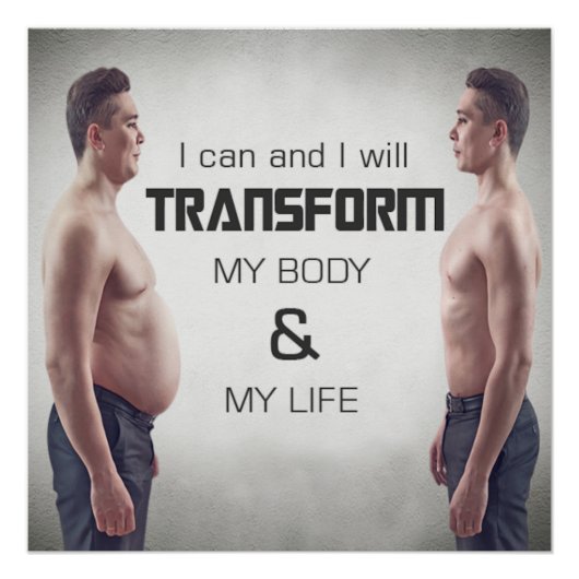 Transform My Body Motivational Poster (Devant)