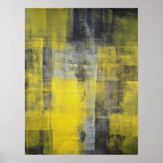 'Transform' zwart en geel Abstract afdrukken Poster (Voorkant)