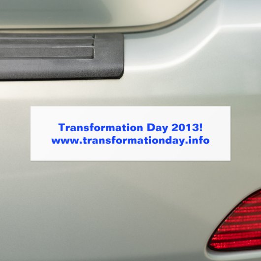 Transformatie Dag 2013! bumpersticker (Op auto)