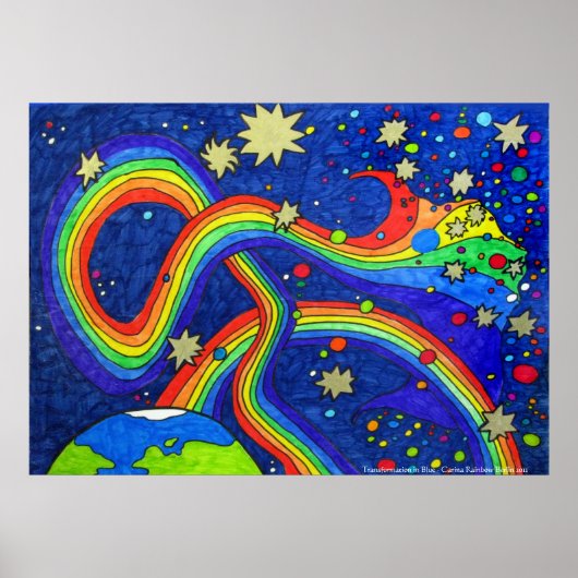 Transformatie in blauw Poster (Voorkant)