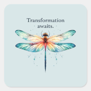 Transformatie wacht - artistieke libel vierkante sticker
