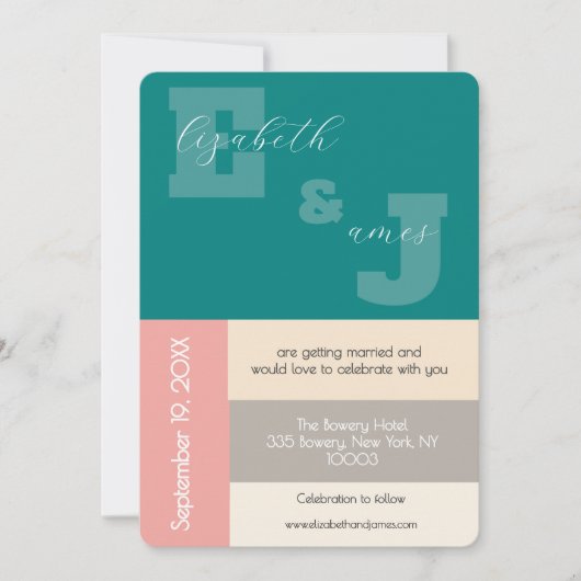 Transformatief Turquoise Modern Script Bruiloft Kaart (Voorkant)