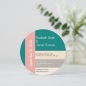 Transformative Teal Modern  Contemporary Wedding Kaart (Staand voorkant)
