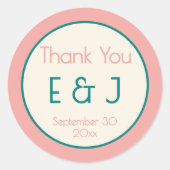 Transformative Teal Modern  Contemporary Wedding Ronde Sticker (Voorkant)