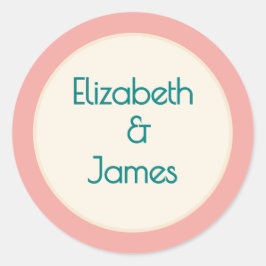 Transformative Teal Modern  Contemporary Wedding Ronde Sticker