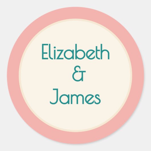 Transformative Teal Modern Contemporary Wedding Ronde Sticker (Voorkant)